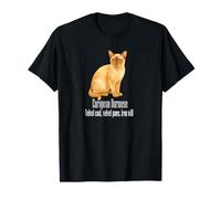 Gato Birmano Europeo Arte Terciopelo Abrigo Patas Hierro voluntad Camiseta