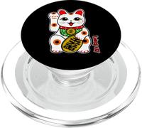 Gato Blanco de la Suerte de Calico Maneki-Neko Pata Derecha PopSockets PopGrip para MagSafe