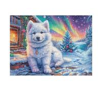 Gato Blanco Nieve Puzzles 500 Piezas Impossible 3D Rompecabezas para Adultos Desafío Intelectual Estera Portátil DIY Moderno Creativo 500 PCS