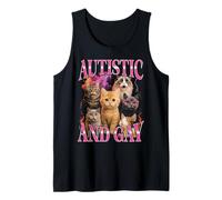 Gato Bootleg Divertido Autista Y Gay Camiseta sin Mangas