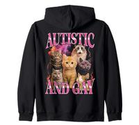 Gato Bootleg Divertido Autista Y Gay Sudadera con Capucha