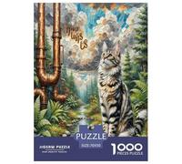 Gato Bosque Noruego 1000 Piezas Animales Rompecabezas De Desafiantes Impossible Puzzle Juguetes Rompecabezas De Juego para Adultos Y Niños Regalos 70x50cm/1000pcs