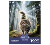 Gato Bosque Noruego Puzzle 1000 Piezas Un Desafiante Juguetes Resistentes A La Presión Familiar Regalos Familiares para Adultos Y Niños 38x26cm/1000pcs