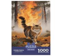 Gato Bosque Noruego Puzzle 1000 Piezas Un Desafiante Juguetes Resistentes A La Presión para Toda La Familia Regalos Familiares para Adultos Y Niños 70x50cm/1000pcs