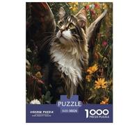 Gato Bosque Noruego Puzzle De 1000 Piezas Un Desafiante Juguetes Resistentes A La Presión para Toda La Familia Regalos para Mujeresregalos para Hombres para Adultos Y Niños 38x26cm/1000pcs