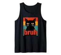 Gato Bruh - Meme retro divertido de gato negro gruñón Camiseta sin Mangas