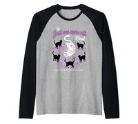 Gato Bruja Divertido Amante de Gatos Ritual Camiseta Manga Raglan