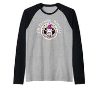 Gato bruja kawaii lindo como divertido sarcástico brujo atrevido Camiseta Manga Raglan