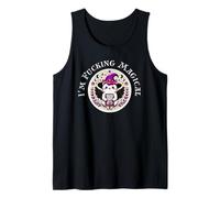 Gato bruja kawaii lindo como divertido sarcástico brujo atrevido Camiseta sin Mangas