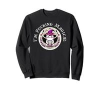 Gato bruja kawaii lindo como divertido sarcástico brujo atrevido Sudadera