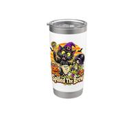 Gato brujo de Halloween Spilled The Brew Vaso térmico de acero inoxidable de doble pared