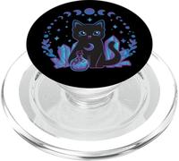 Gato Brujo Negro Cristales góticos Mujeres Kawaii Pastel gótico PopSockets PopGrip para MagSafe
