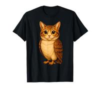 Gato Búho Maldito Internet Divertido Brainrot Meowl Meme Camiseta