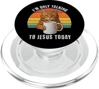 Gato Café Jesús Hablando Cristiano Retro Puesta De S PopSockets PopGrip para MagSafe