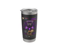Gato Cafeína Pixel Art RPG Gracioso Fan Café Vaso térmico de acero inoxidable de doble pared
