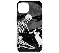 Gato Calavera Luna Halloween Gráfico Gótico Gatito Carcasa para iPhone 13