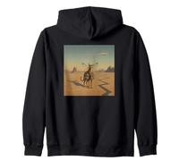 Gato caprichoso con alas de Mariposa Arte Surrealista del Desierto Sudadera con Capucha
