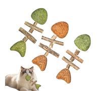 Gato Chew Toy,3 piezas Fishbone Design Health Interactive Stick | Kitten Teething Toys for Indoor Cats, for Dogs Pet Kitten Christmas Birthday Play Enrichment Boredom