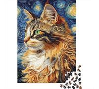 Gato Cielo Estrellado Puzzle para Adultos Puzzle de 1000 Piezas Papel Relajación Enfocar Familia Regalo 38x26cm/1000pcs