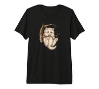 Gato Colgante Rama de árbol Lindo Colgar en allí Gatito Vintage Camiseta Premium