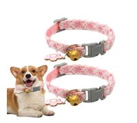 Gato Collar Breakaway, Adjustable Puppy Collars, Soft Comfortable Pet Neckband with Safety Buckle and Bell for Small Dogs, gatos, Outdoor Walking, Traveling, Training, 2 piezas