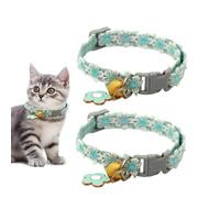 Gato Collar Breakaway, Adjustable Puppy Collars, Soft Comfortable Pet Neckband with Safety Buckle and Bell for Small Dogs, gatos, Outdoor Walking, Traveling, Training, 2 piezas