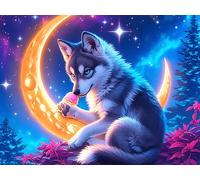 Gato Colorido Cielo Estrellado Rompecabezas 1000 Piezas Cartón Grueso para Mayores Mascota Animal Noches Juegos Familiares Estimulación Mental Regalo San Valentín 1000 PCS/75x50cm