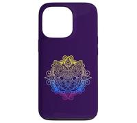 Gato Colorido Mandala Yoga Meditación Gatos Carcasa para iPhone 13 Pro