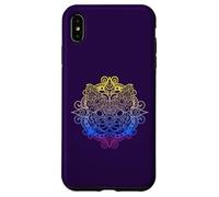 Gato Colorido Mandala Yoga Meditación Gatos Carcasa para iPhone XS MAX