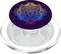 Gato Colorido Mandala Yoga Meditación Gatos PopSockets PopGrip para MagSafe