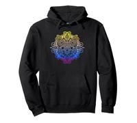 Gato Colorido Mandala Yoga Meditación Gatos Sudadera con Capucha