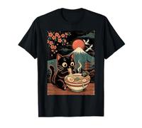 Gato Comiendo Ramen Fideos japoneses Anime Kawaii Ramen Cat Camiseta