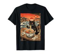 Gato Comiendo Ramen Fideos japoneses Anime Kawaii Ramen Cat Camiseta