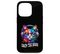 Gato con auriculares Drop the Bass EDM DJ Rave Design Carcasa para iPhone 13 Pro