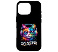 Gato con auriculares Drop the Bass EDM DJ Rave Design Carcasa para iPhone 16 Pro