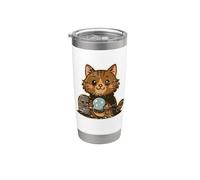 Gato con bola de cristal de Gravestone Vaso térmico de acero inoxidable de doble pared