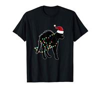 Gato con bolas de navidad luces de navidad Camiseta