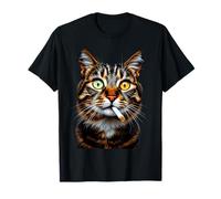 Gato con Cigarro Ojos Hipnotizantes Enigma Camiseta