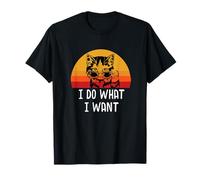 Gato con gafas de sol con texto en inglés "I Do What I Want Gatito" Camiseta