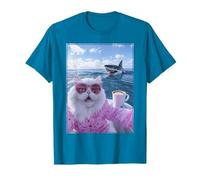 Gato con Gafas de Sol en Yate Barco Tiburón Weirdcore Camiseta