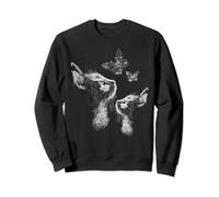 Gato con gatito y mariposas, arte del garabato Sudadera
