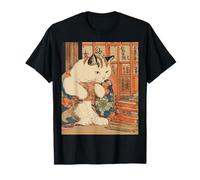 Gato con Kimono Arte Vintage Japonés Retro Ukiyo-e Neko Camiseta