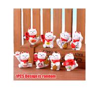 Gato con mano que agita la riqueza, adorno de dibujos animados de gato chino de la suerte, brazo que se mueve llamando a un gato de la fortuna para de