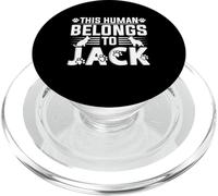 Gato con Nombre de Perro Personalizado para Regalo This Human Belongs To a Dog PopSockets PopGrip para MagSafe