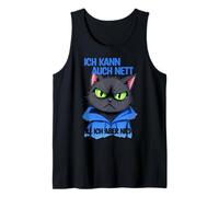 Gato con una presión ocular gruñona - ich kann auch nett 1 Camiseta sin Mangas