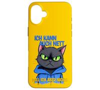 Gato con una presión ocular gruñona - ich kann auch nett 1 Carcasa para iPhone 16 Plus