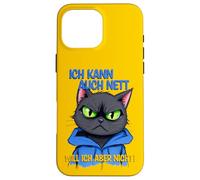 Gato con una presión ocular gruñona - ich kann auch nett 1 Carcasa para iPhone 16 Pro Max