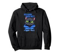 Gato con una presión ocular gruñona - ich kann auch nett 1 Sudadera con Capucha