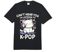 Gato Coreano No Puede Oírte Estoy Escuchando K-Pop Comfort Colors Adult Heavyweight T-Shirt