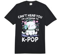 Gato Coreano No Puede Oírte Estoy Escuchando K-Pop Comfort Colors Adult Heavyweight T-Shirt
